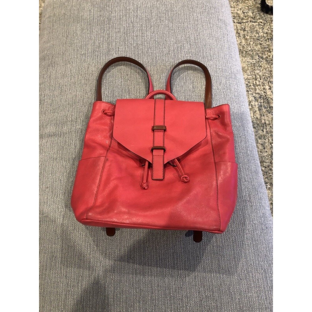 Vera Bradley Red Leather Large Backpack Handbag with dustbag